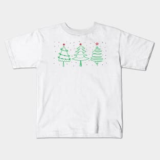 Christmas Tree with Snow Kids T-Shirt